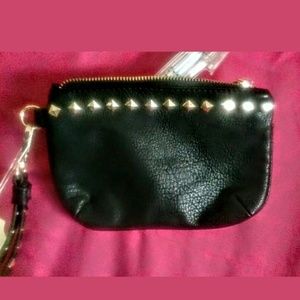 Clutch Black with Gold Studded Trim and Strap